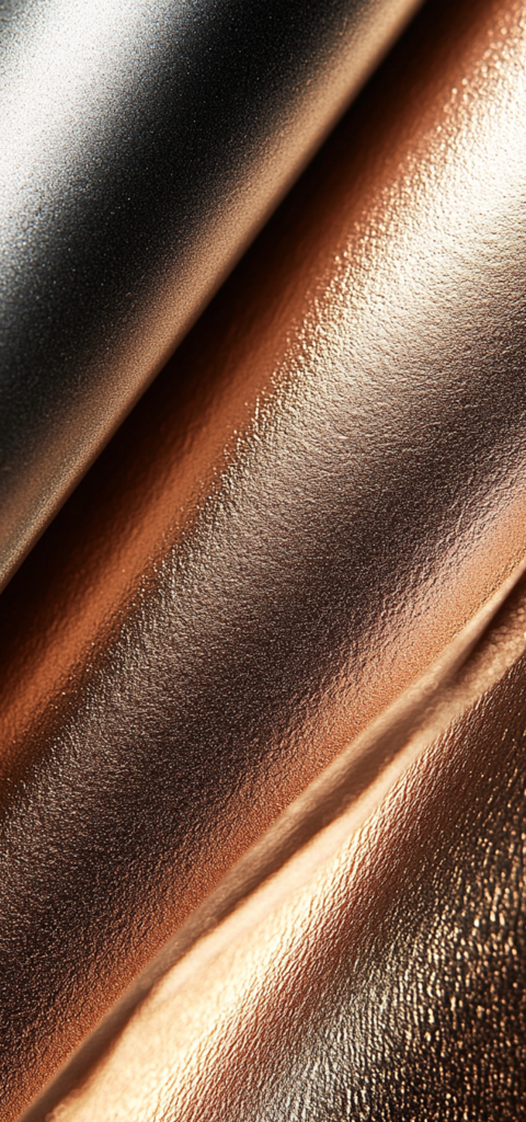 Bronze-colored PVD-coated surface – ideal for temperature-sensitive materials due to low coating temperatures.