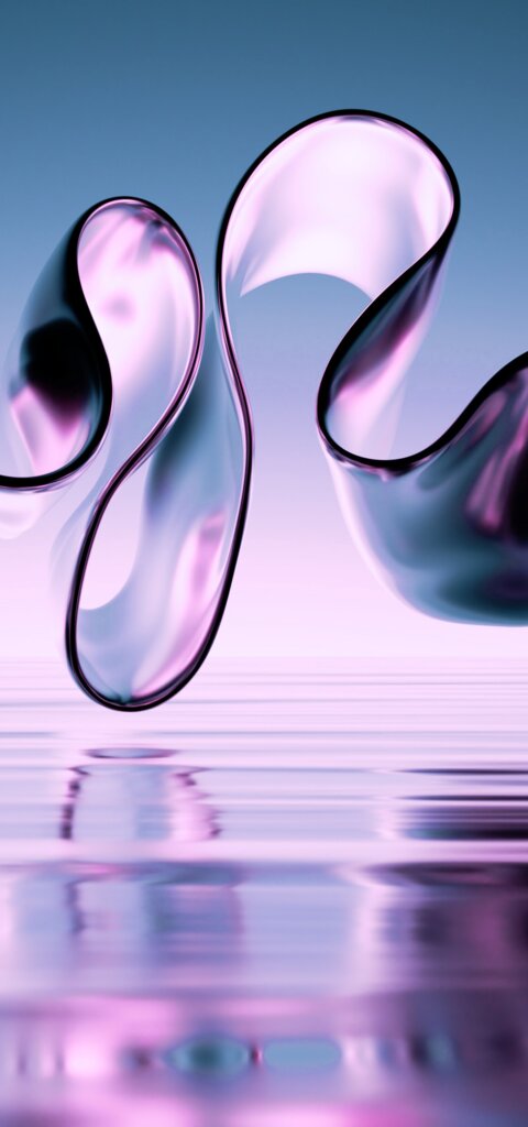 futuristische Wellen in lila und blau